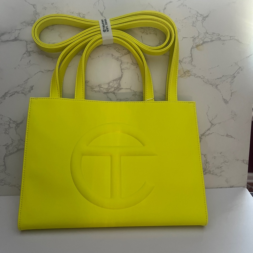 Telfar Shmedium Shopping Bag in Highlighter Yellow